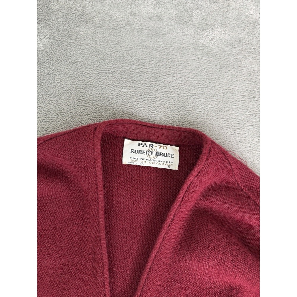 Vintage 80s Robert Bruce Cardigan Men's Size XL Red - Picture 4 of 8